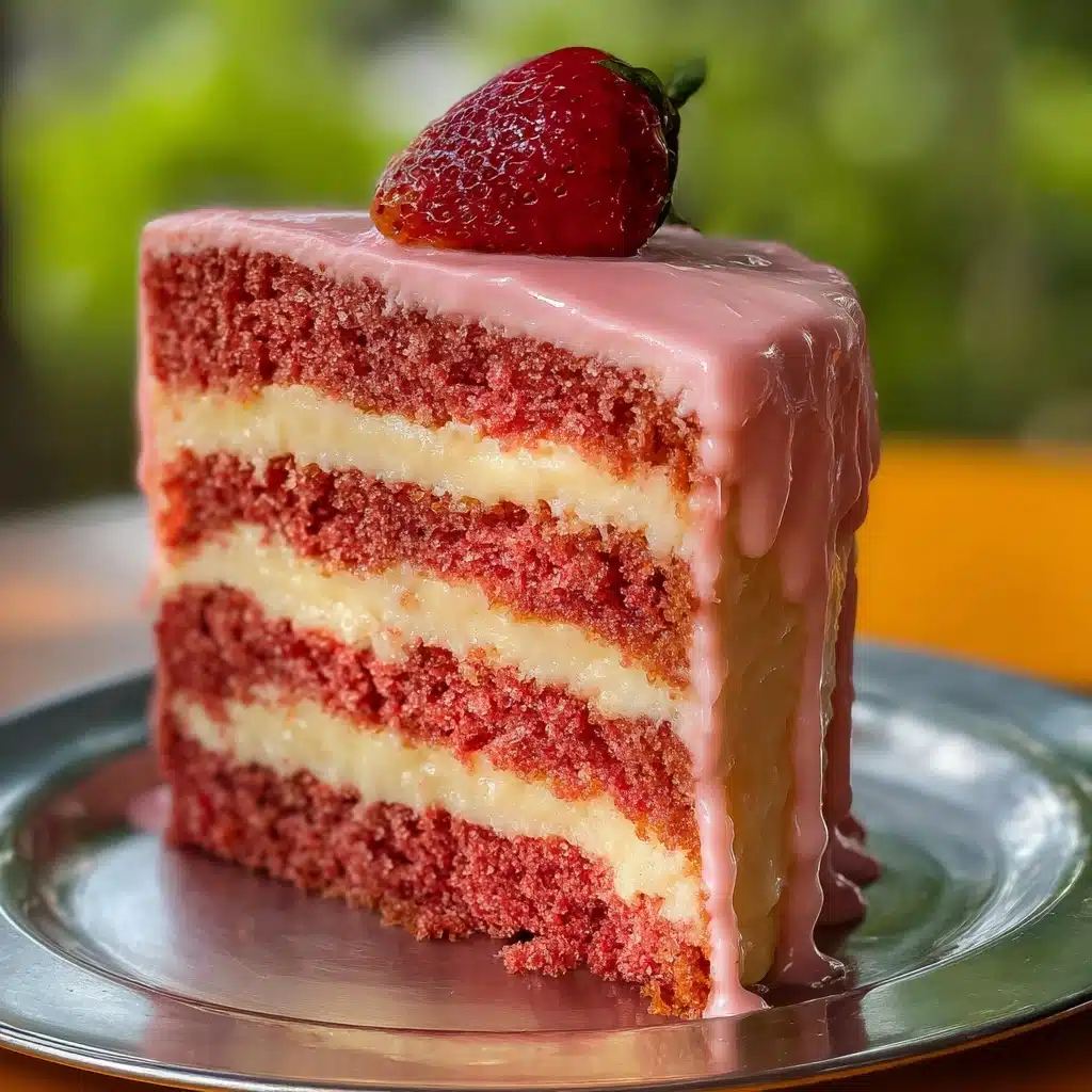 Strawberry Honeybun Cake with Strawberry Cream Icing Recipe