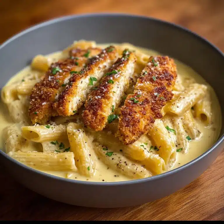 Crispy Parmesan-Crusted Chicken Penne with Creamy Sauce Recipe