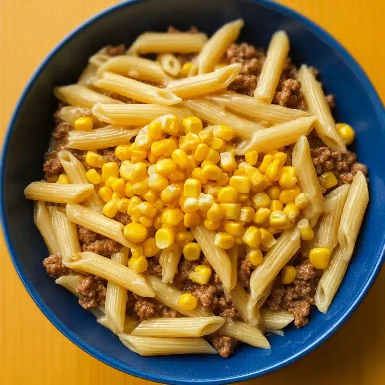 Crockpot Creamy Ranch Beef and Corn Pasta Recipe