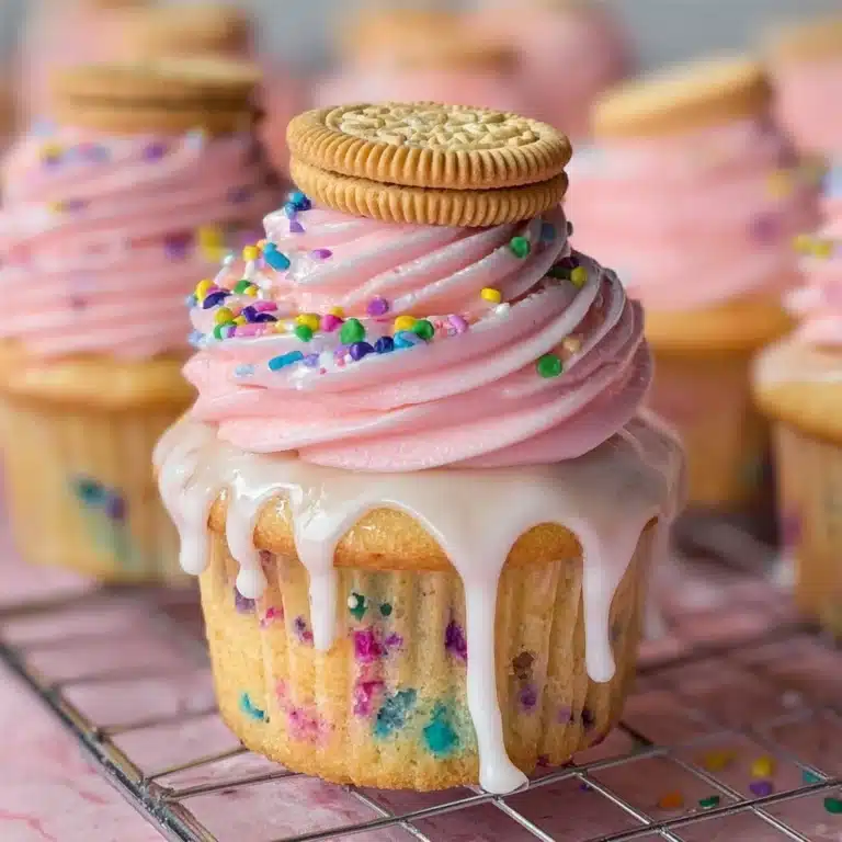 Confetti Cookie Drip Cupcakes Recipe