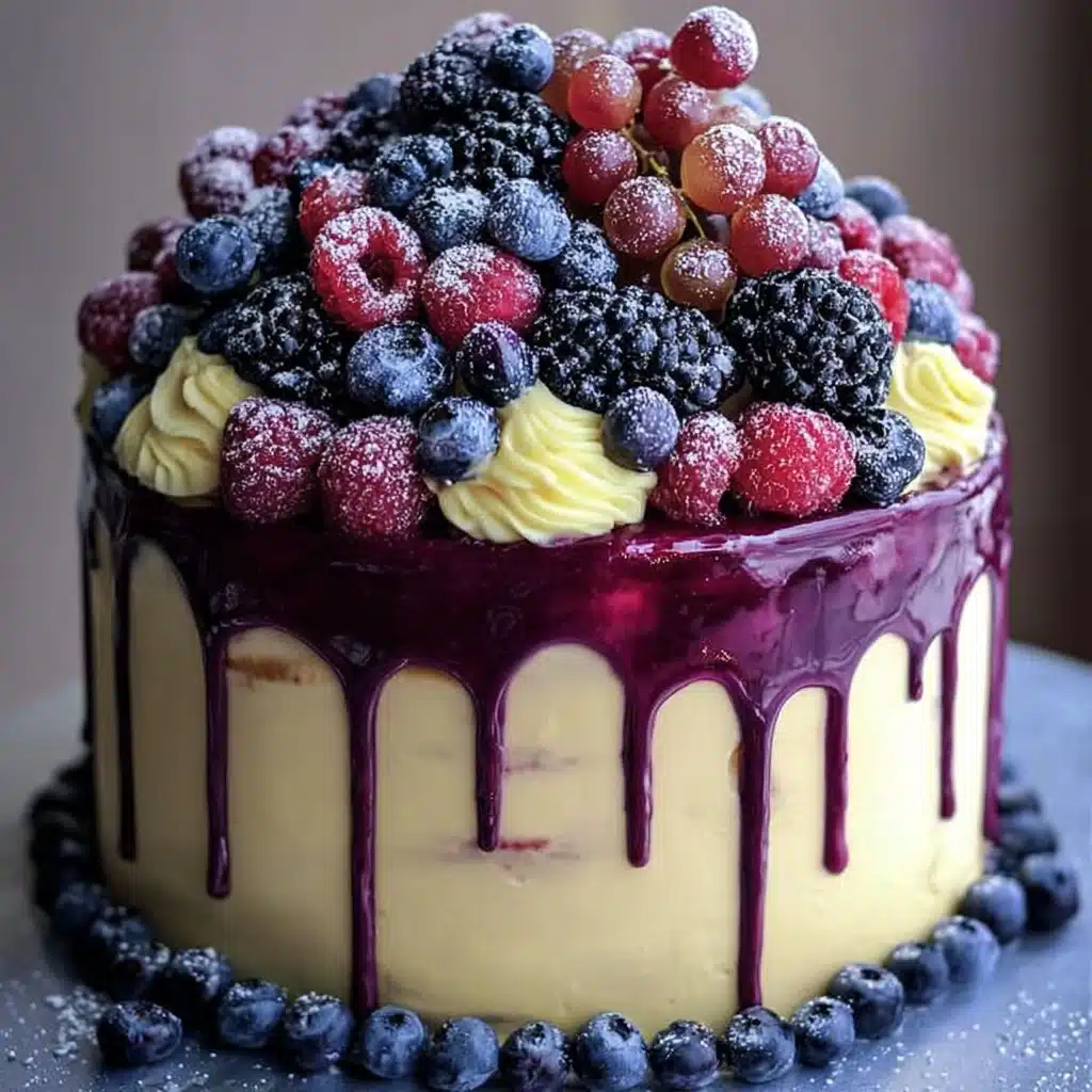 Velvety White Chocolate & Blackberry Poke Cake Recipe