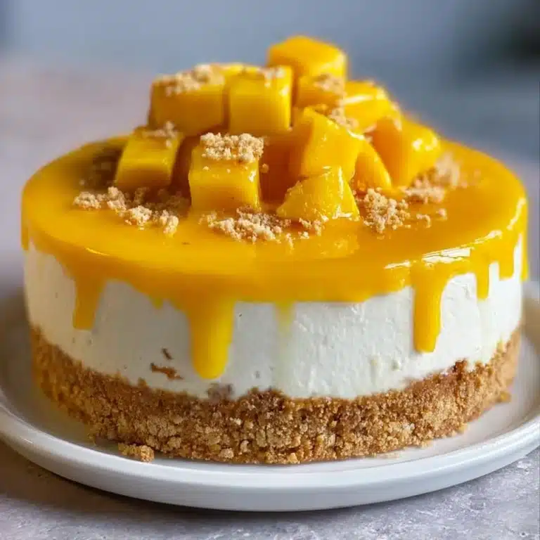 Mango Coconut Cheesecake with Passion Fruit Glaze Recipe