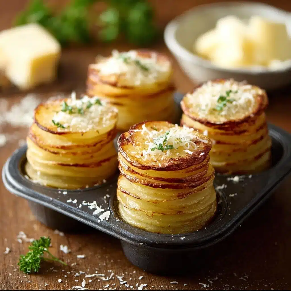 Parmesan Potato Stacks in Muffin Tin Recipe