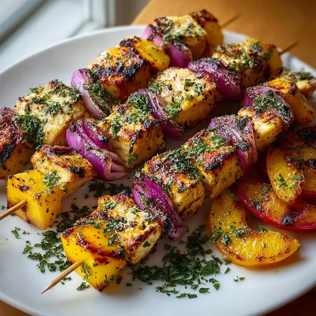 Grilled Chicken & Peach Skewers Recipe