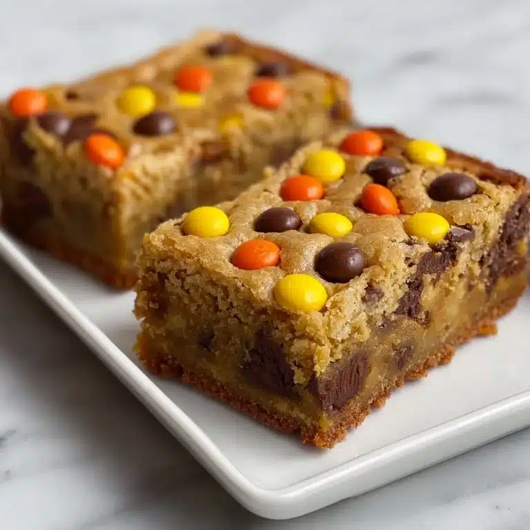 Reece’s Pieces Chocolate Chip Cookie Bars Recipe