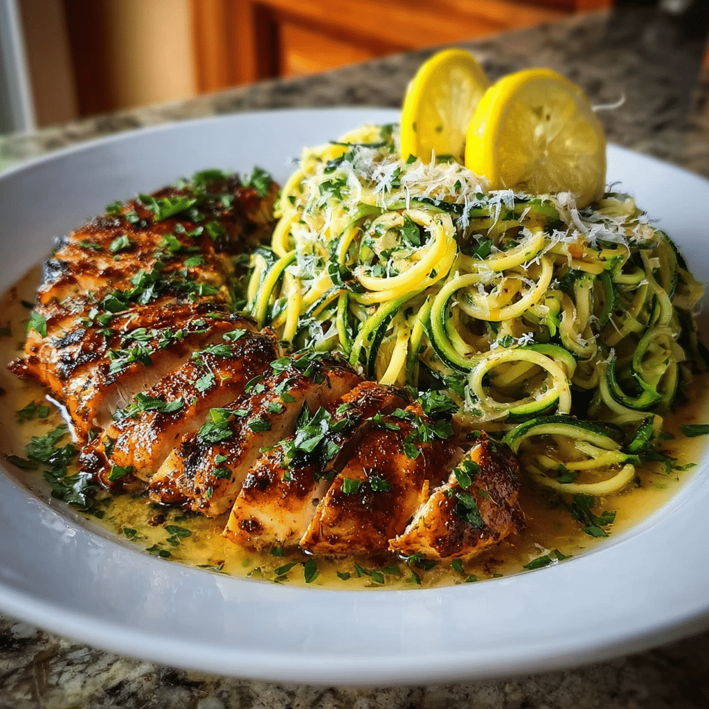 Lemon-Dill Chicken with Zucchini Noodles Recipe - Recipe Image