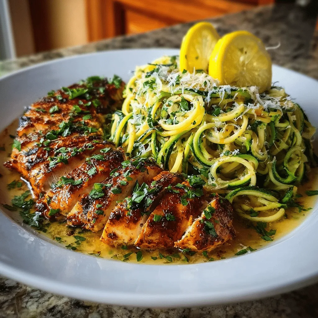 Lemon-Dill Chicken with Zucchini Noodles Recipe - Recipe Image