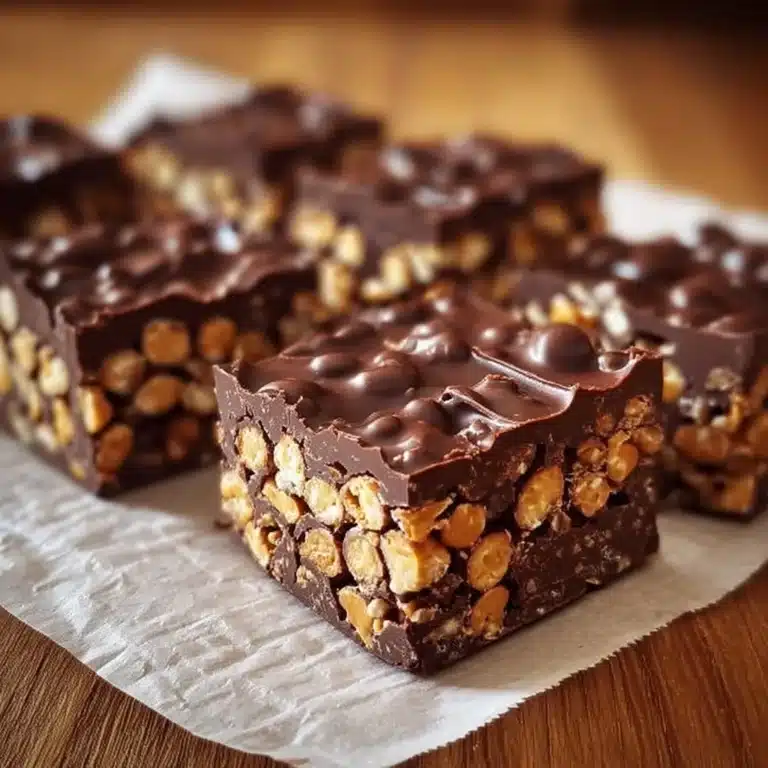 Healthy No-Bake Chocolate Peanut Butter Crunch Bars Recipe