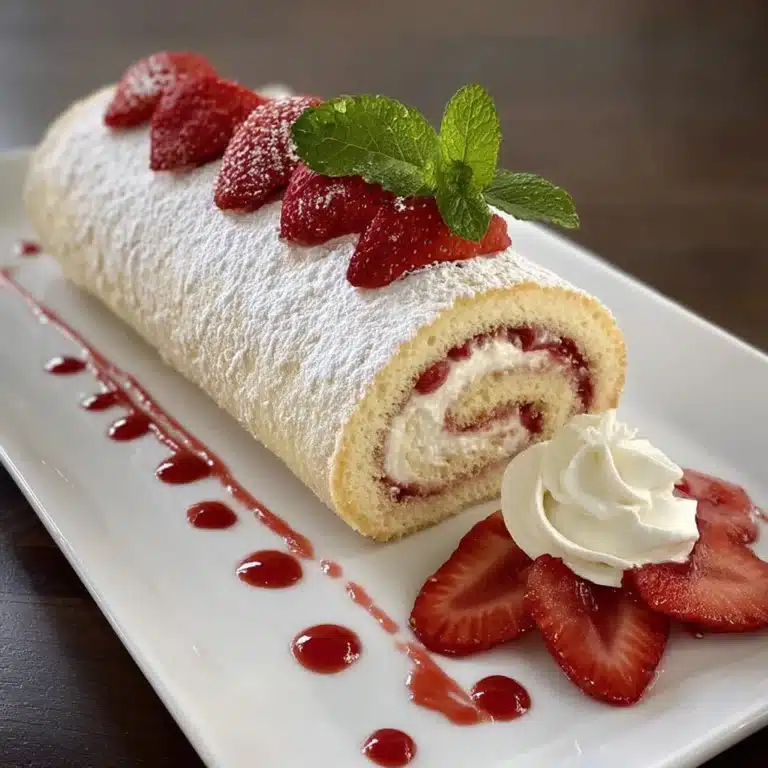 Light & Creamy Strawberry Cheesecake Roll Recipe