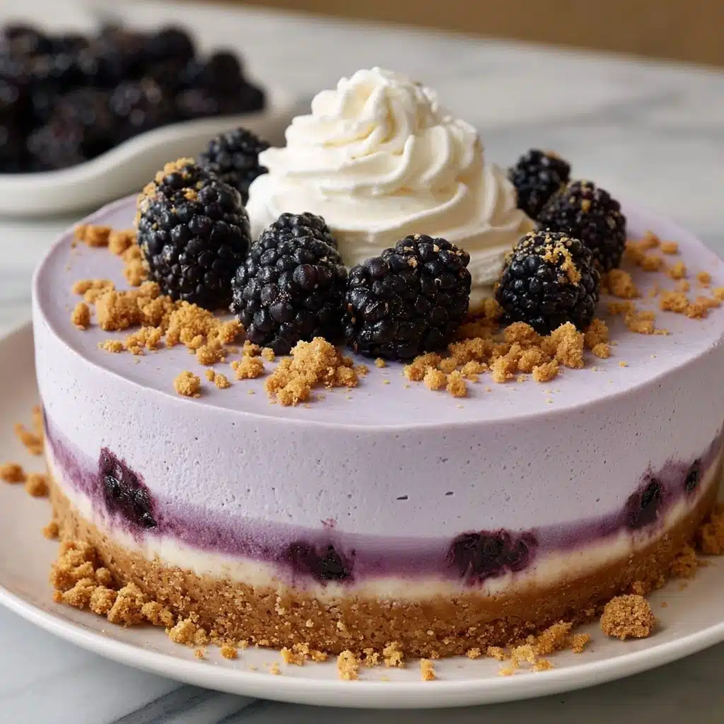 No-Bake Blackberry Ube Cream Cake Recipe