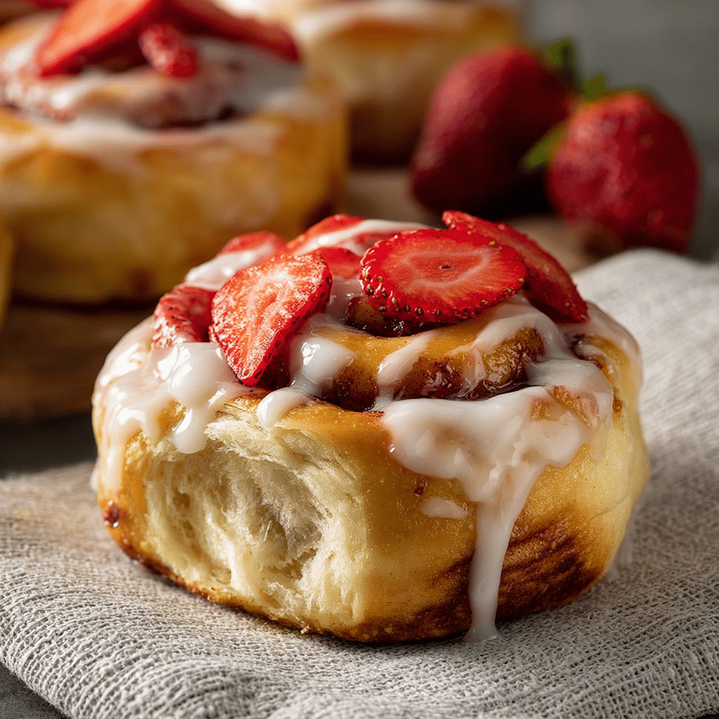 Strawberry Cheesecake Cinnabon Rolls Recipe - Recipe Image