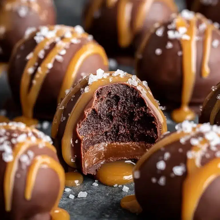 Chocolate Peanut Butter Snowballs with Caramel Drizzle Recipe