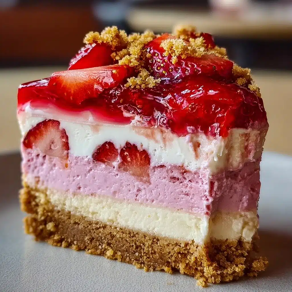 No-Bake Strawberry Crunch Cheesecake Recipe