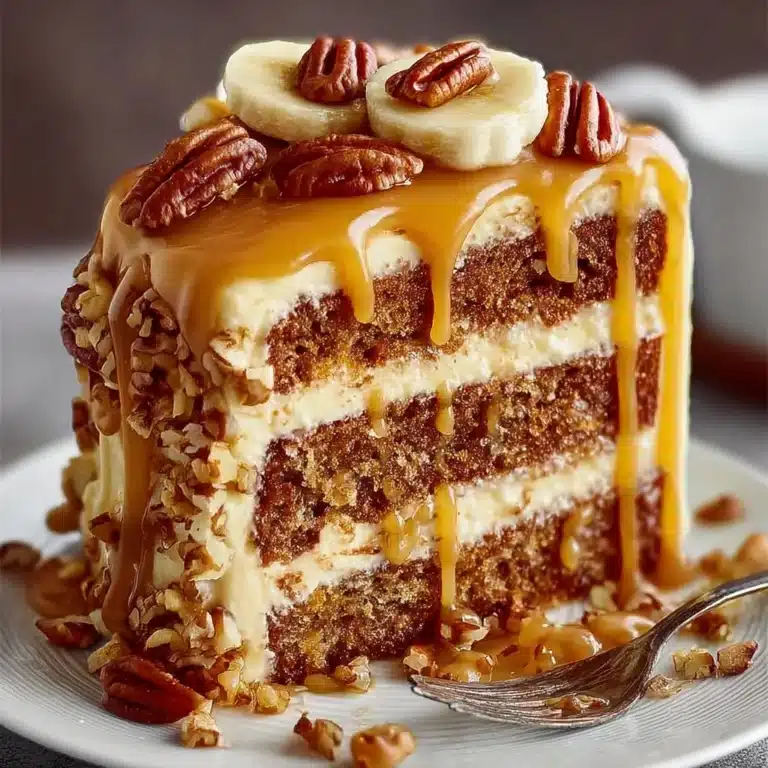 Banana Pecan Caramel Layer Cake Recipe