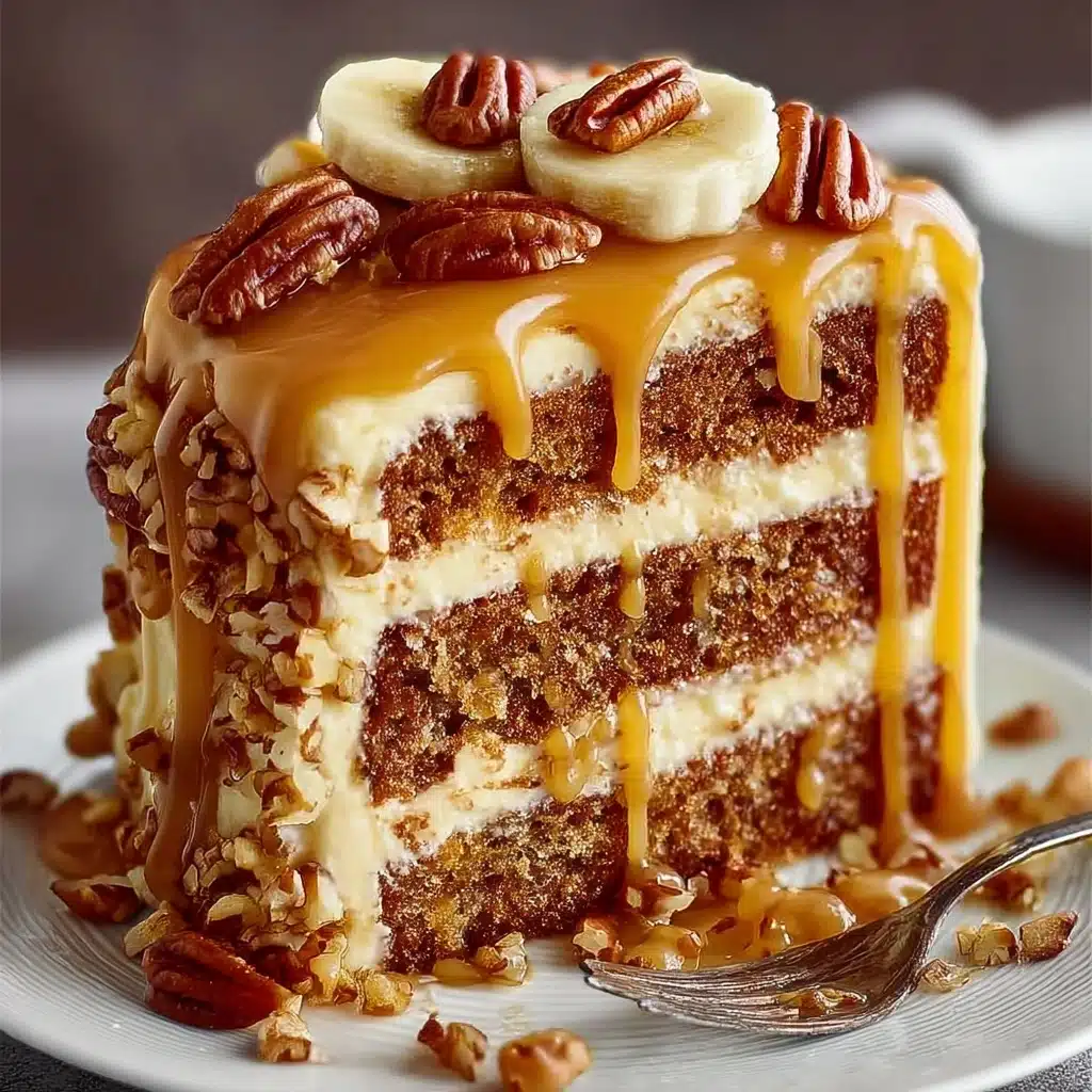 Banana Pecan Caramel Layer Cake Recipe