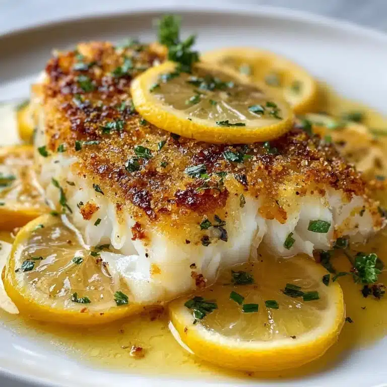 Crispy Baked Fish with Lemon Herb Sauce Recipe