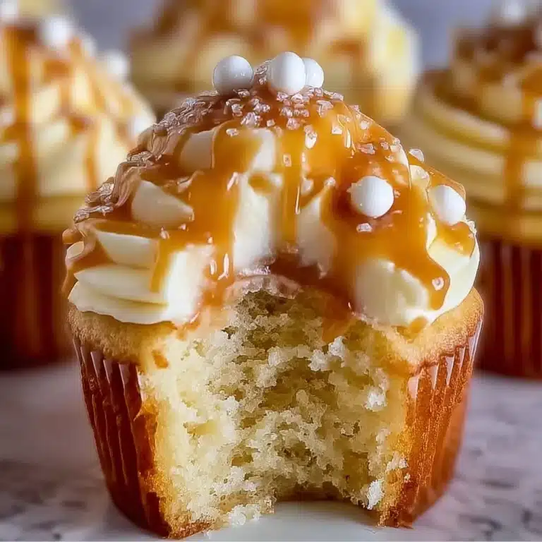Gooey Salted Caramel Cream Cheese Cupcakes Recipe