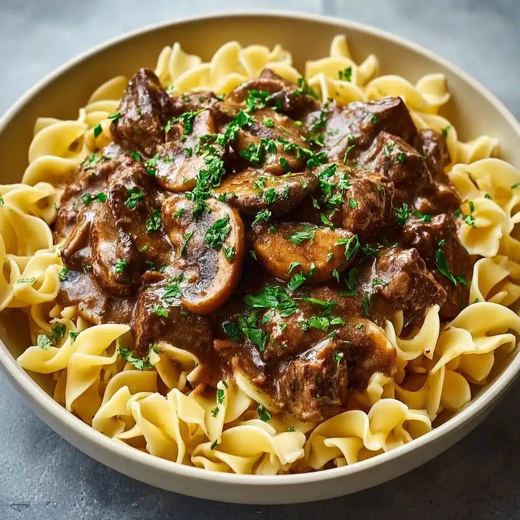 Rustic Beef Stroganoff with Egg Noodles Recipe - Recipe Image