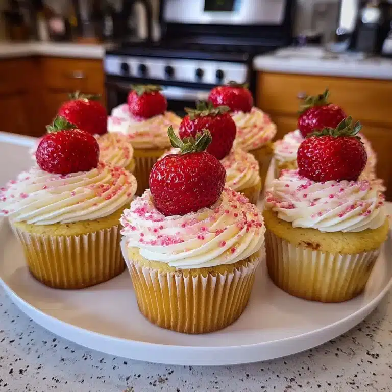 White Chocolate Strawberry Cupcakes Recipe