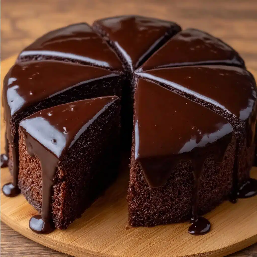Chocolate Cake with Easy Chocolate Sauce Recipe - Recipe Image