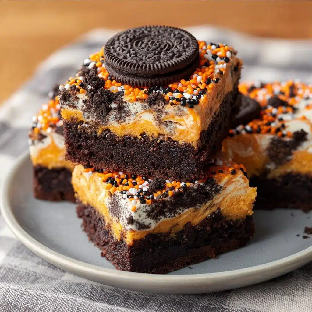 Oreo Layered Halloween Brownies Recipe - Recipe Image