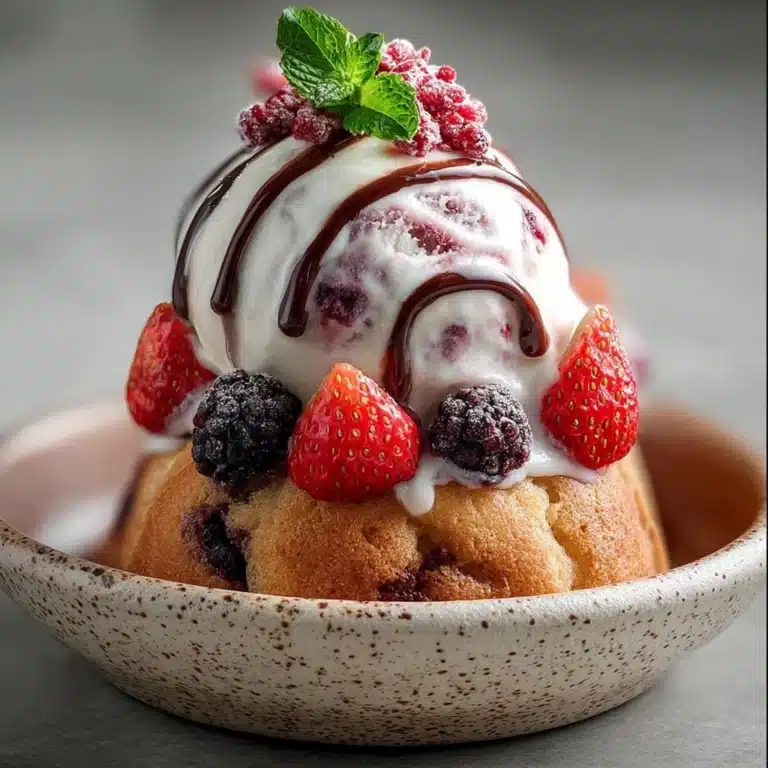 Berry Lava Cake with Ice Cream Recipe