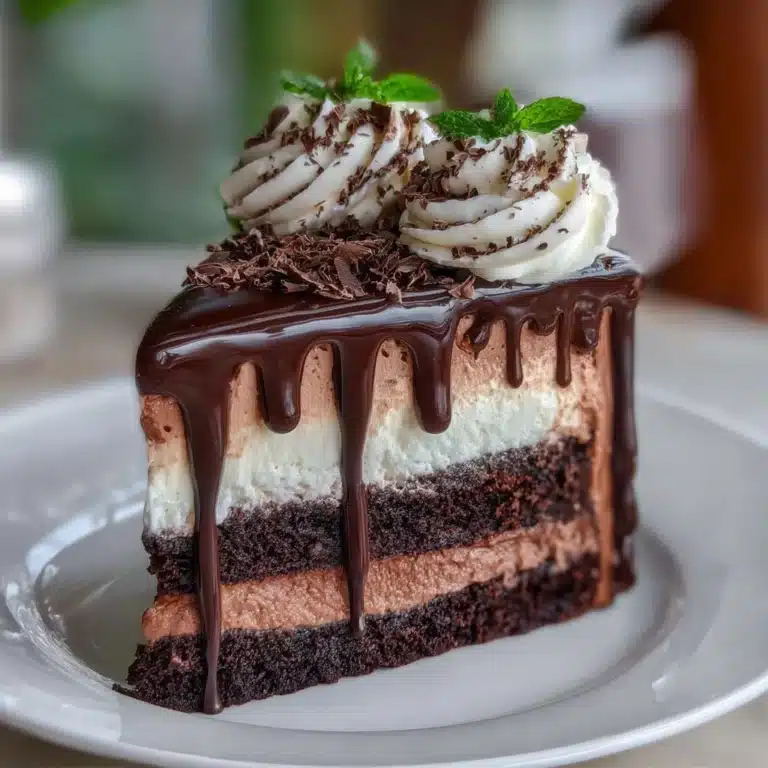 Triple Layer Chocolate Mousse Cake Recipe