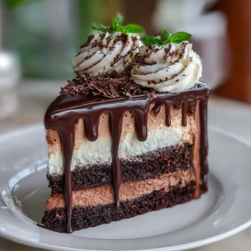 Triple Layer Chocolate Mousse Cake Recipe