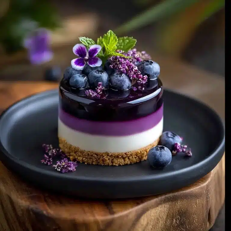 Blueberry Mirror Glaze Cheesecake Recipe