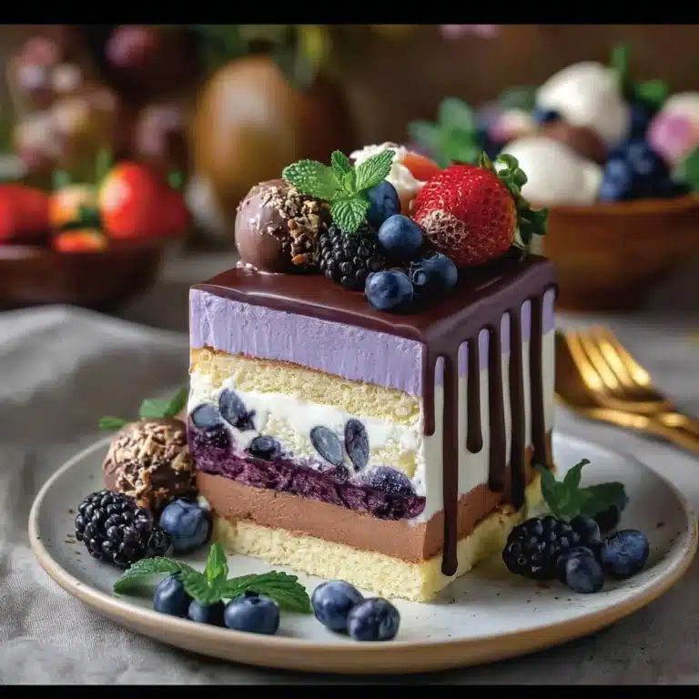 Triple Layer Mousse & Berry Cake Recipe