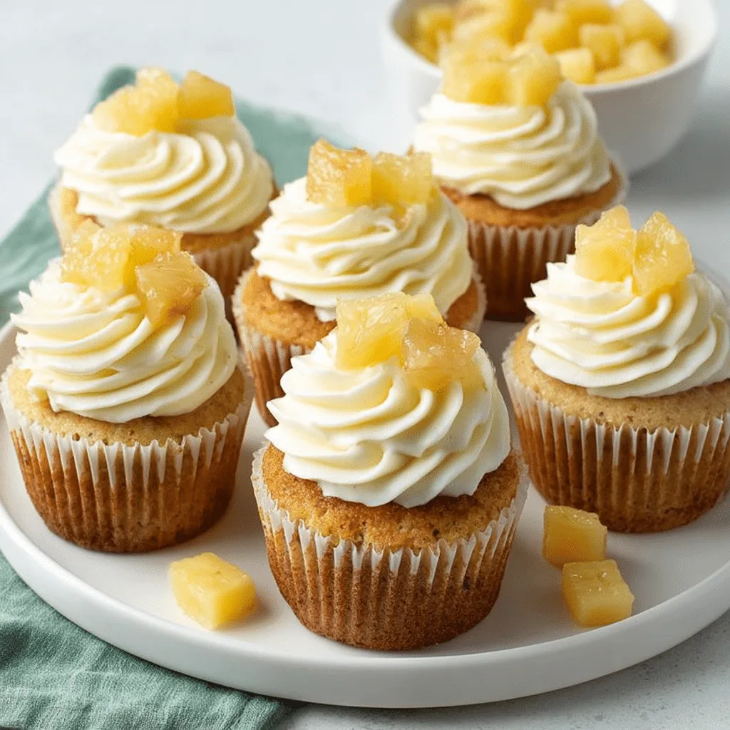 Tropical Filled Pineapple Cupcakes Recipe - Recipe Image