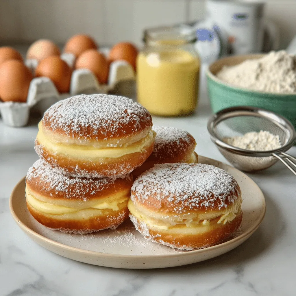 Fluffy Vanilla Cream Doughnuts Recipe - Recipe Image