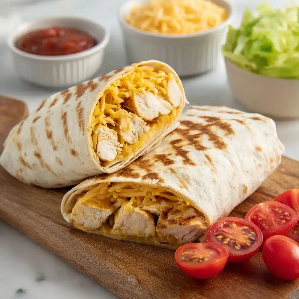 Grilled Chicken & Cheese Tortilla Wrap Recipe - Recipe Image