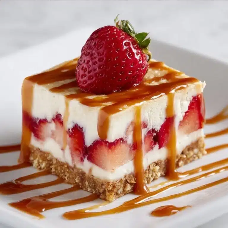 eesecake Slice with Caramel Drizzle 🔥 Recipe