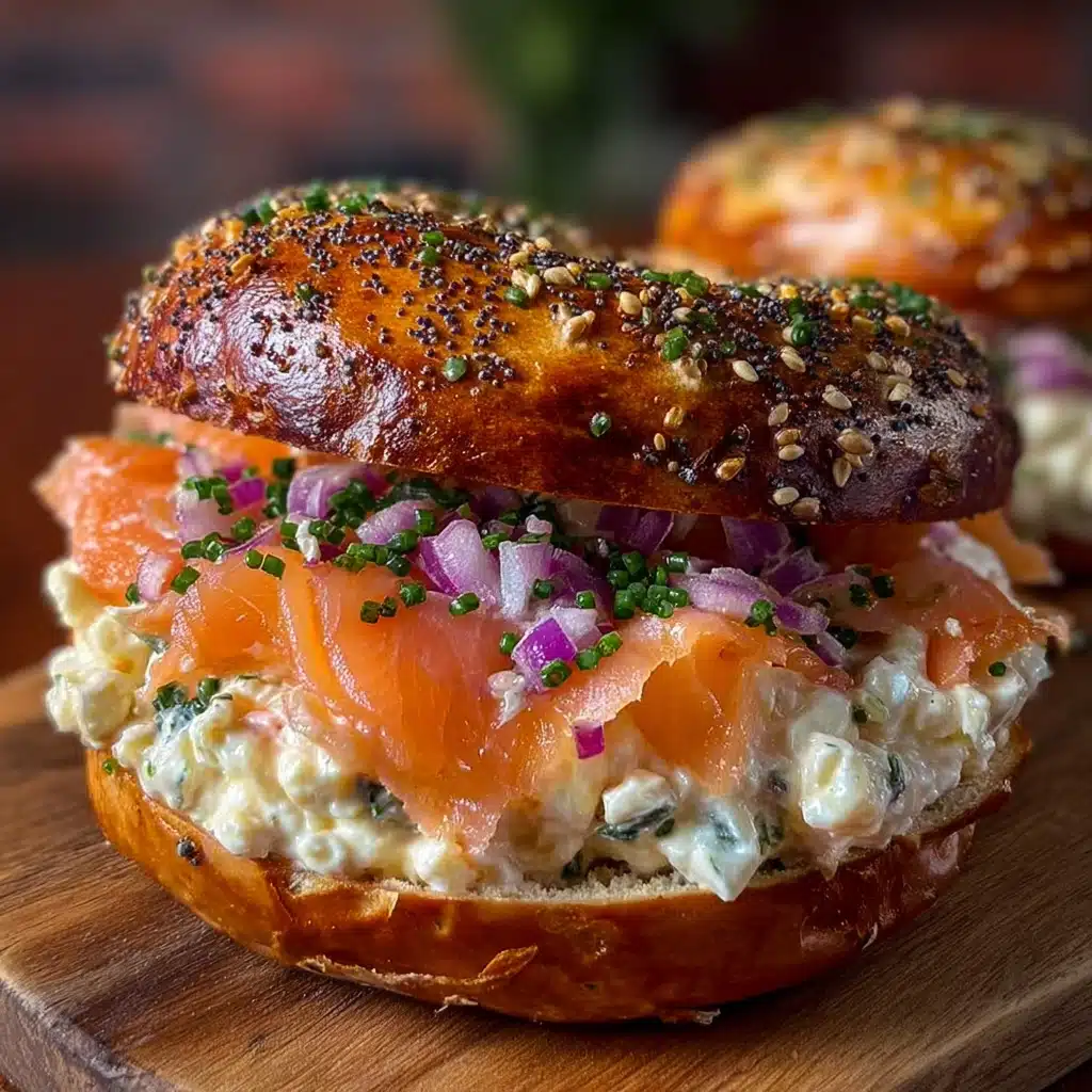Bagel Sandwich with Smoked Salmon & Dill Cream Recipe