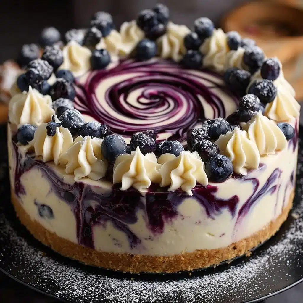 No-Bake Blueberry Swirl Cheesecake Recipe