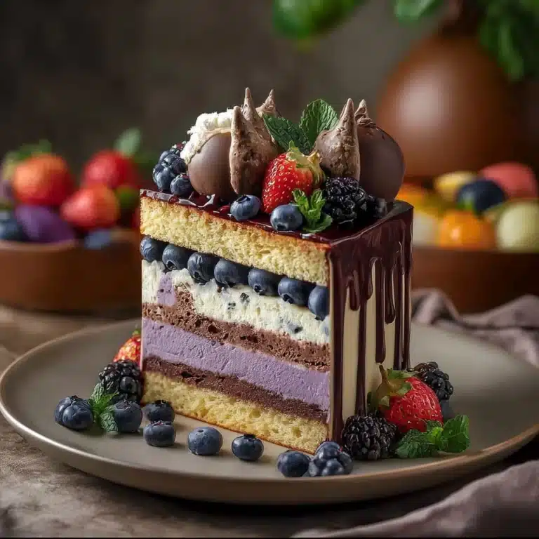 Triple Layer Mousse & Berry Cake Recipe