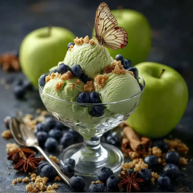 Green Apple & Blueberry Ice Cream Sundae Recipe