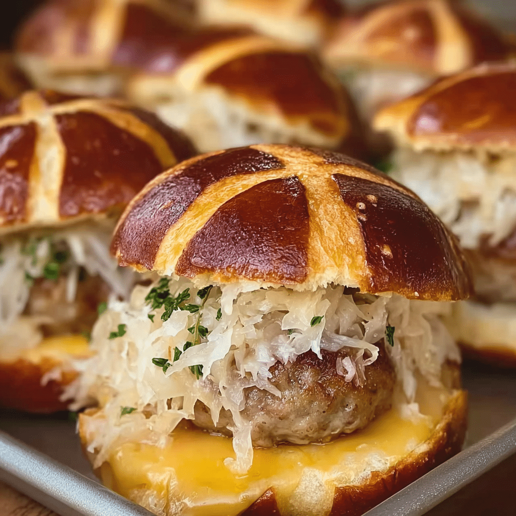 Oktoberfest Bratwurst Beer Cheese Sliders Recipe - Recipe Image