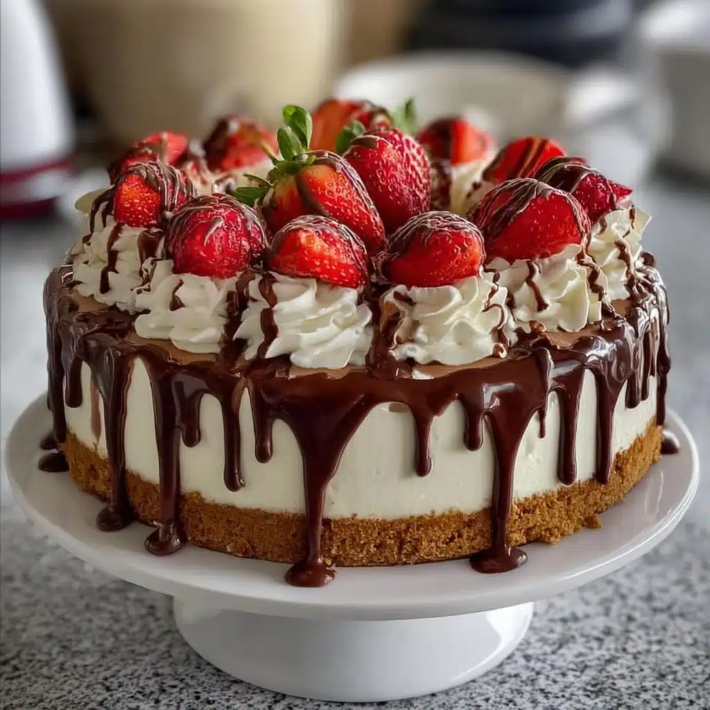 Strawberry Chocolate Drip Cake Recipe - Recipe Image