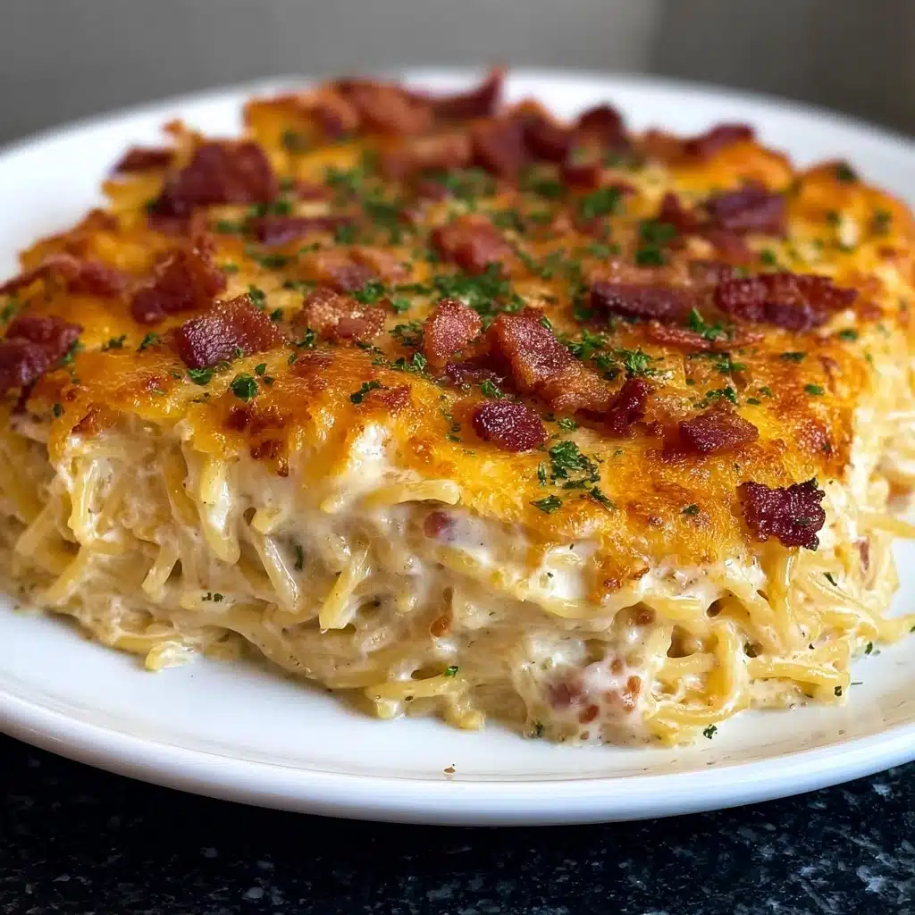 Cheesy Bacon Ranch Chicken Spaghetti Bake Recipe