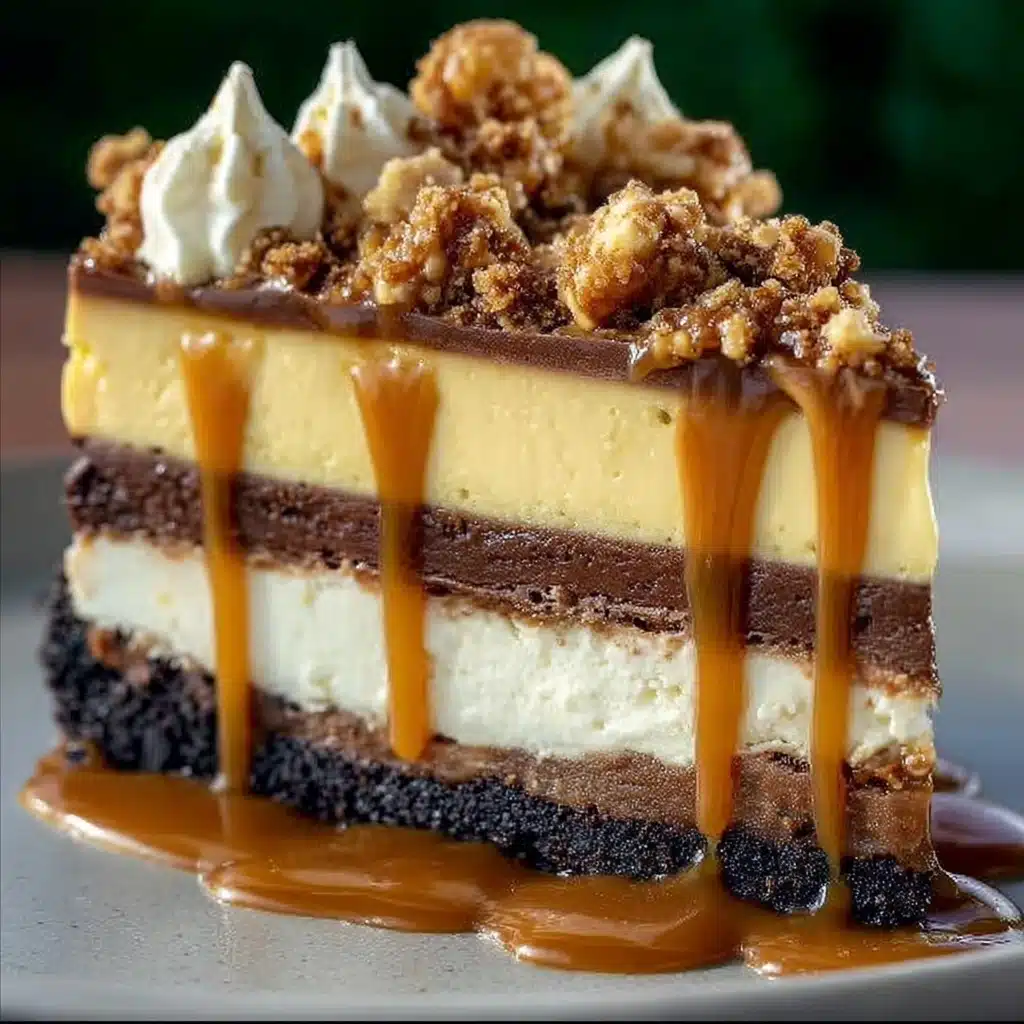 Peanut Butter Cheesecake with Caramel Bliss Recipe - Recipe Image