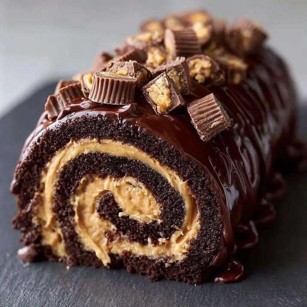 Chocolate Peanut Butter Swiss Roll Recipe - Recipe Image