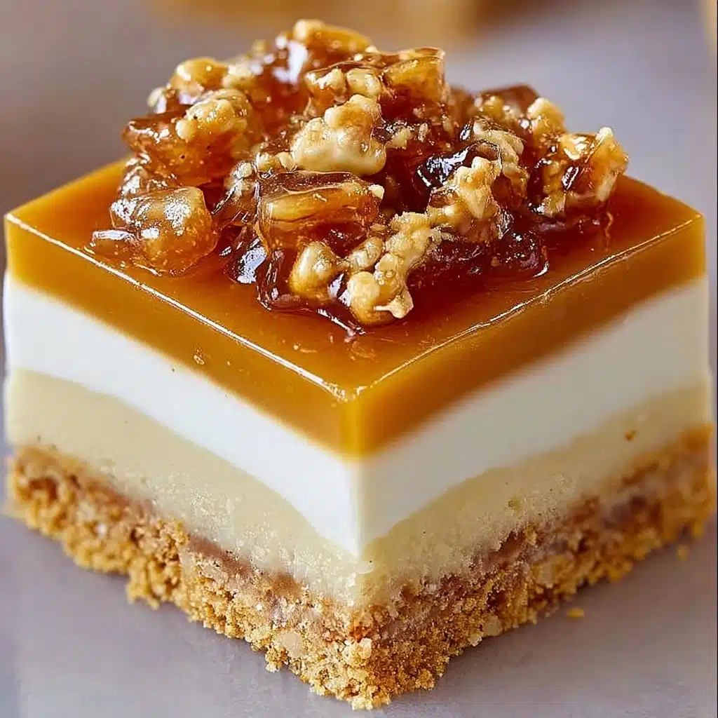 Butterscotch Graham Cracker Cheesecake Bars Recipe - Recipe Image