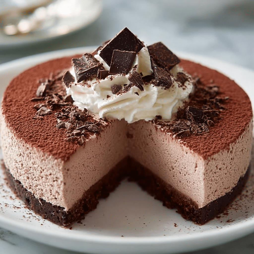 No-Bake Chocolate Mousse Cake Recipe - Recipe Image