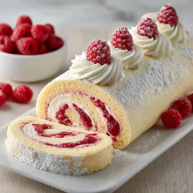 Delicate Raspberry & White Chocolate Roulade Recipe