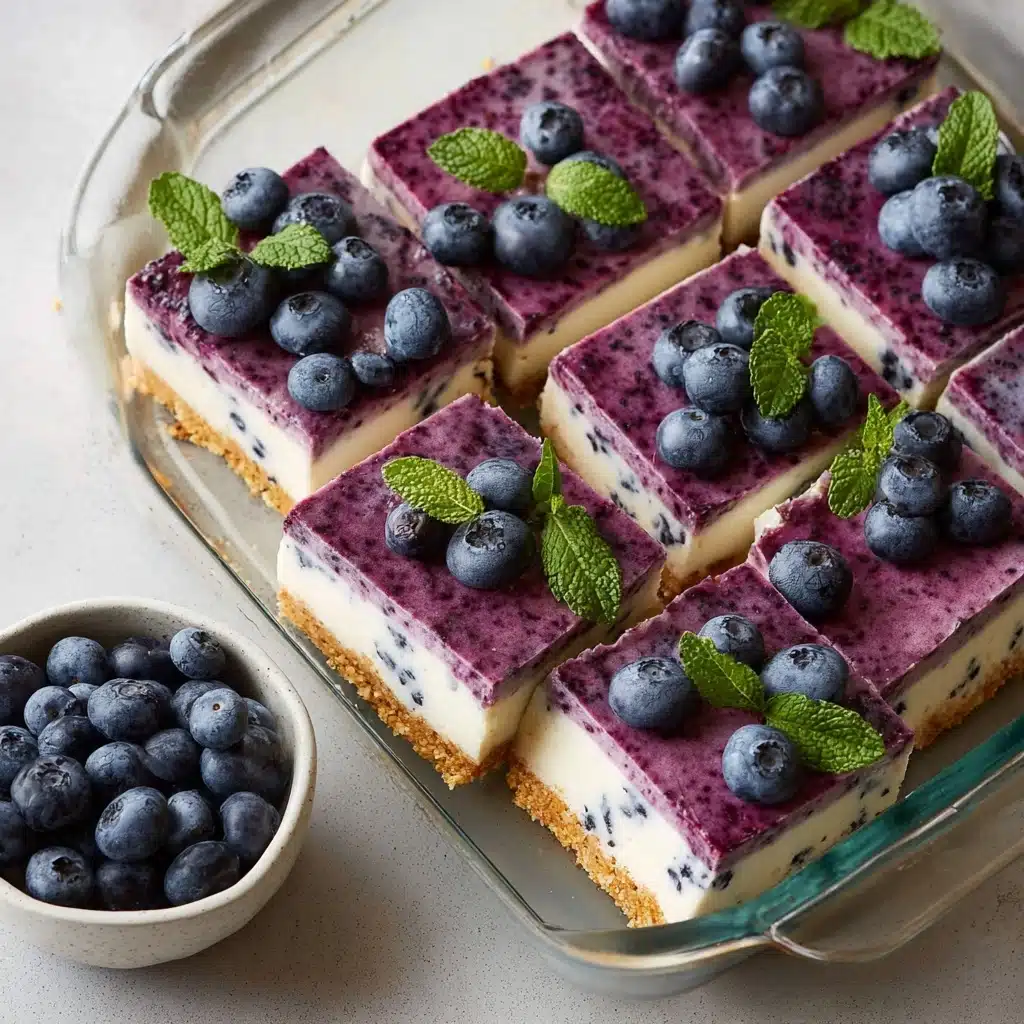 No-Bake Blueberry Chia Cheesecake Squares Recipe - Recipe Image
