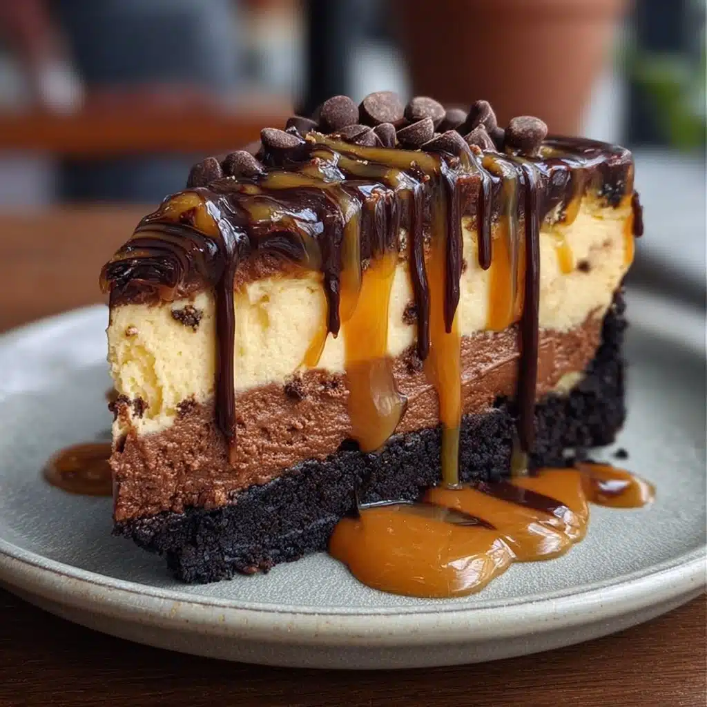 Decadent Chocolate Caramel Cheesecake Delight Recipe - Recipe Image