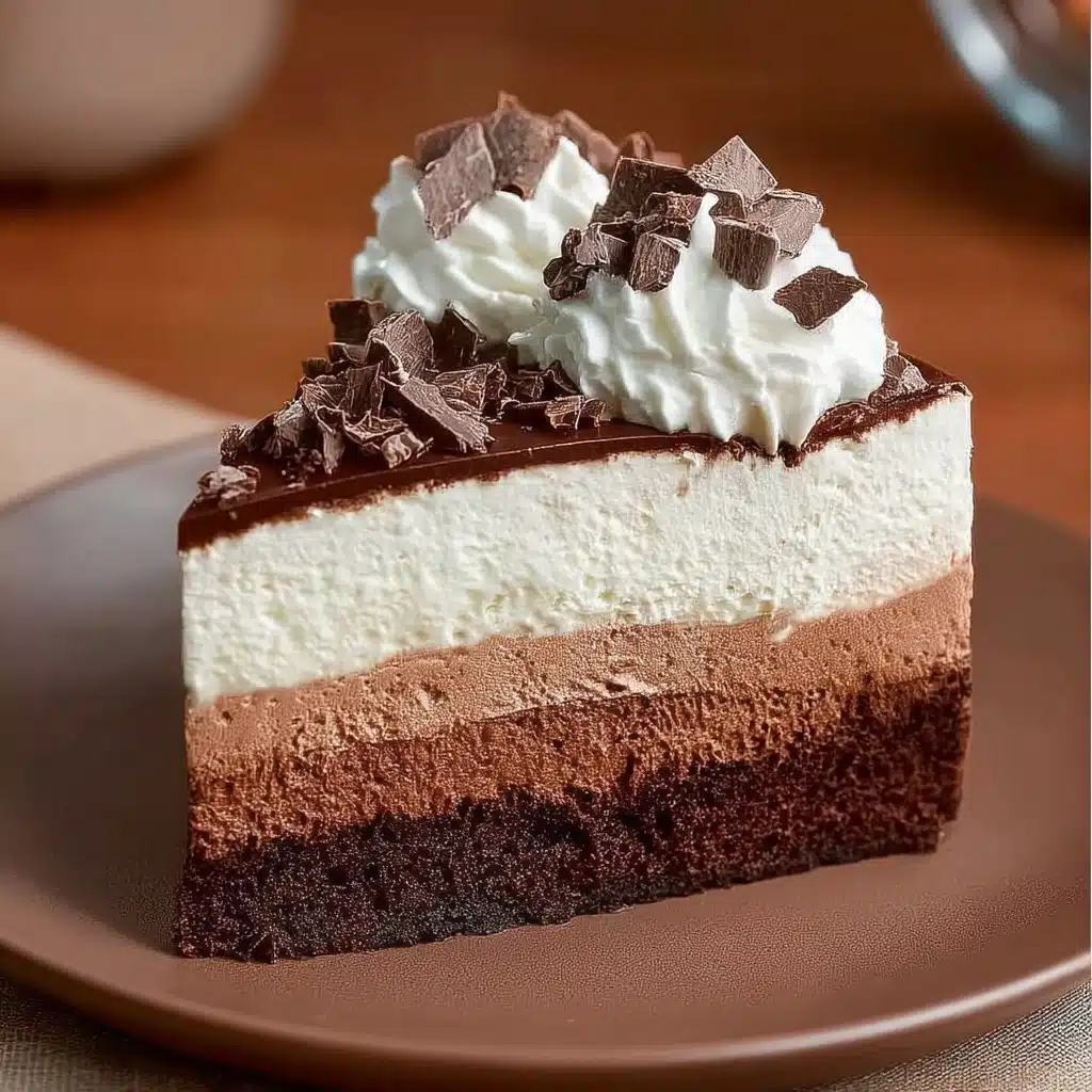 SUMMER DECADENT TRIPLE CHOCOLATE MOUSSE CAKE Recipe - Recipe Image