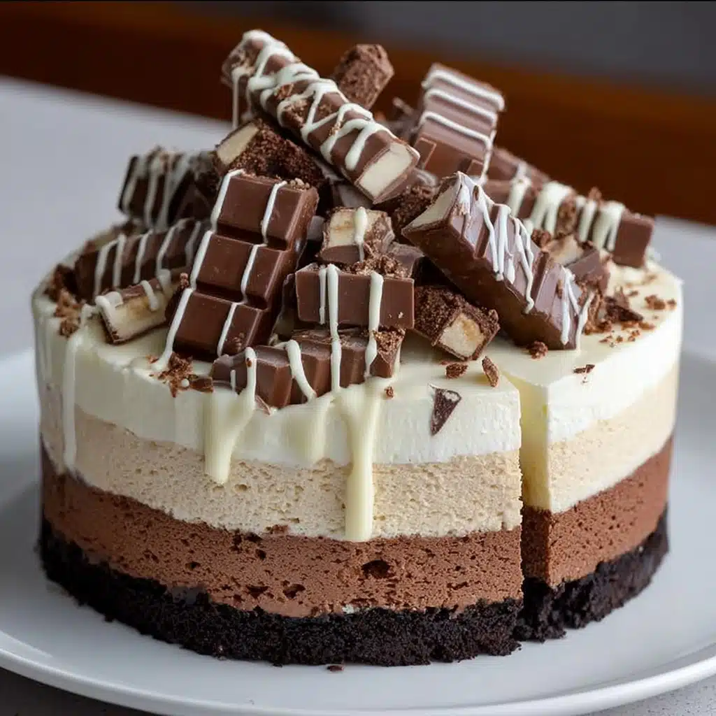 No-Bake Milk & White Chocolate KitKat Cheesecake Recipe - Recipe Image